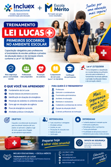 TREINAMENTO LEI LUCAS: PRIMEIROS SOCORROS NO AMBIENTE ESCOLAR